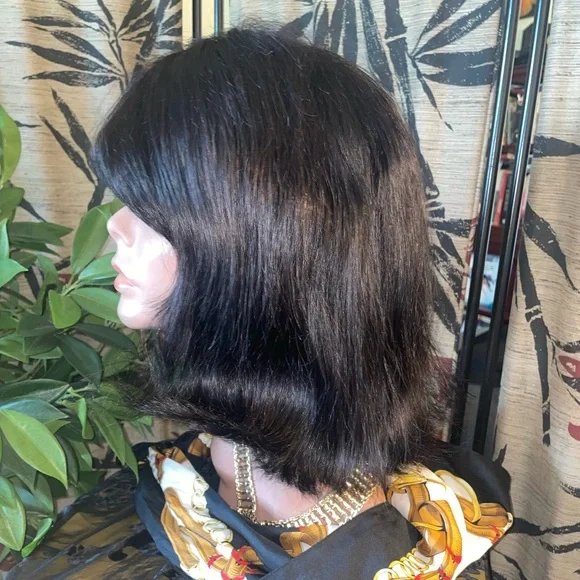 “Aoki” Short Human hair Wig 10”